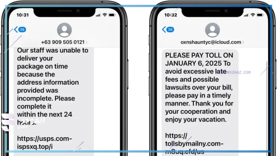 نسخة من الرسائل الخبيثة التي تستهدف الإيقاع بمستخدمي هواتف آيفون